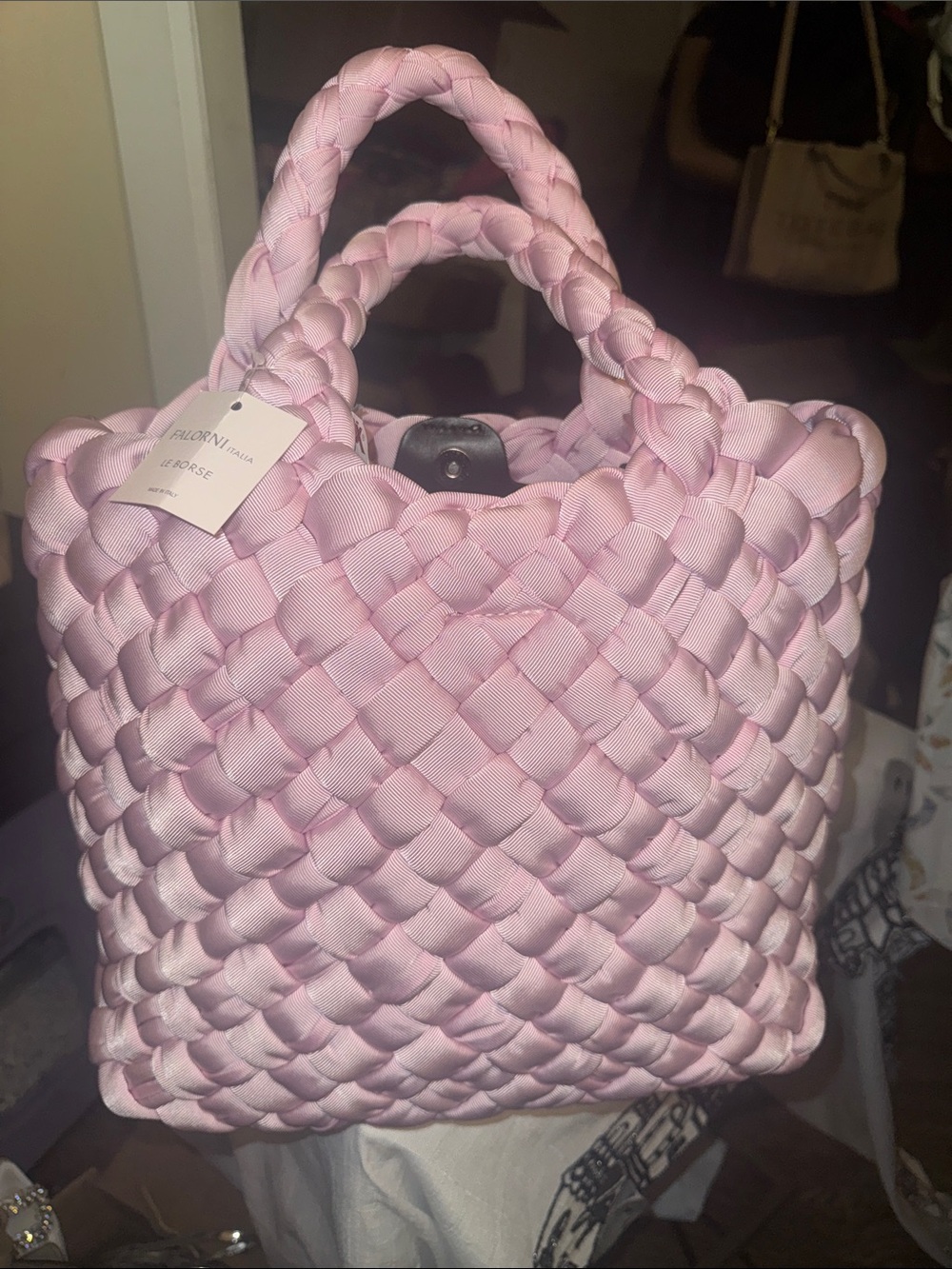 Braided Pink Tote Bag by